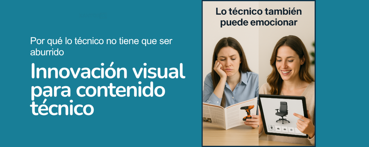 Representación visual de cómo el contenido técnico puede ser atractivo e interactivo