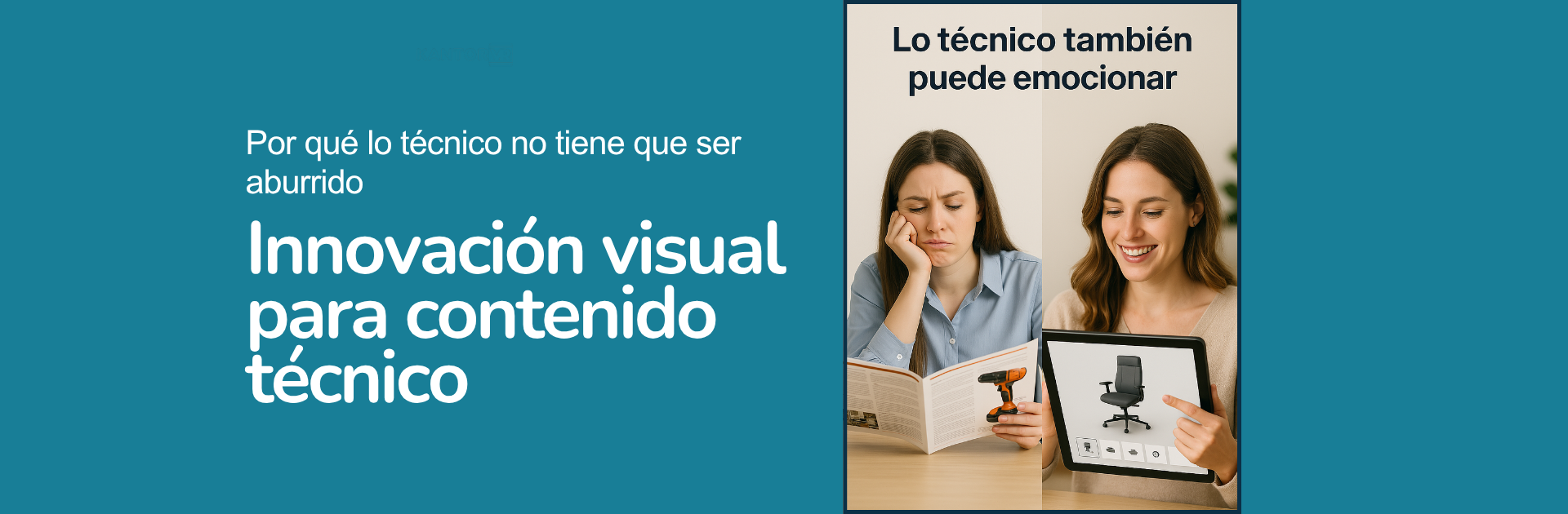 Representación visual de cómo el contenido técnico puede ser atractivo e interactivo