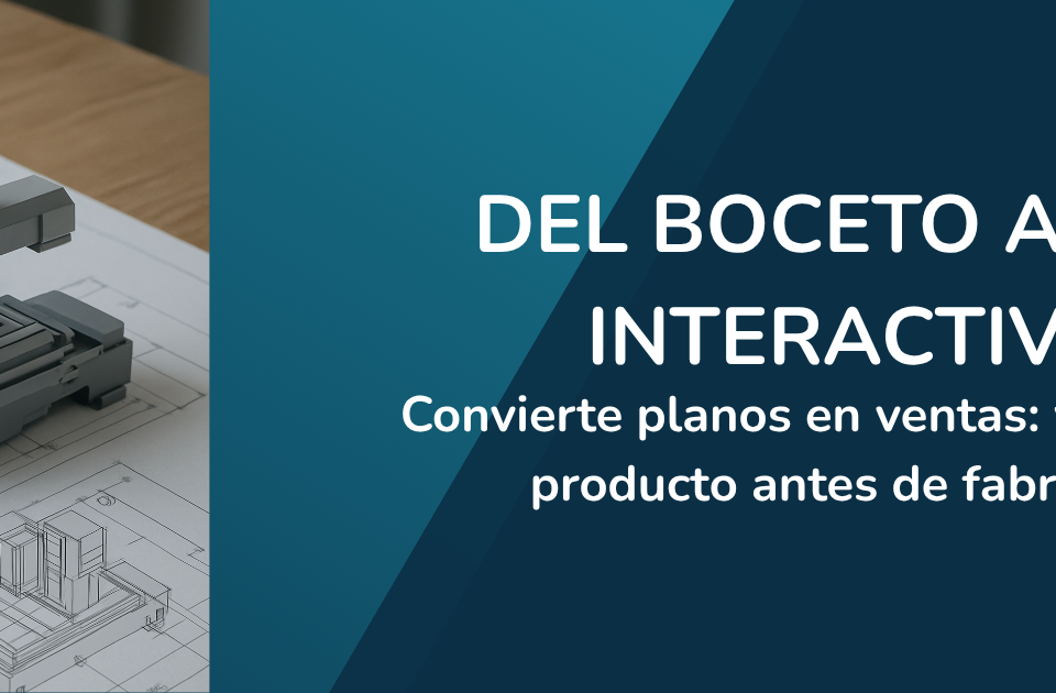 Plano técnico y modelo 3D de una máquina industrial sobre una mesa de trabajo