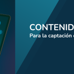 Mano sosteniendo una tablet que muestra una ilustración de atracción de leads mediante marketing visual digital B2B.
