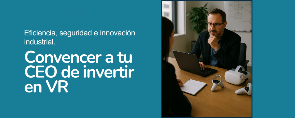 Directivos industriales analizando un proyecto de realidad virtual para formación, prototipado y marketing