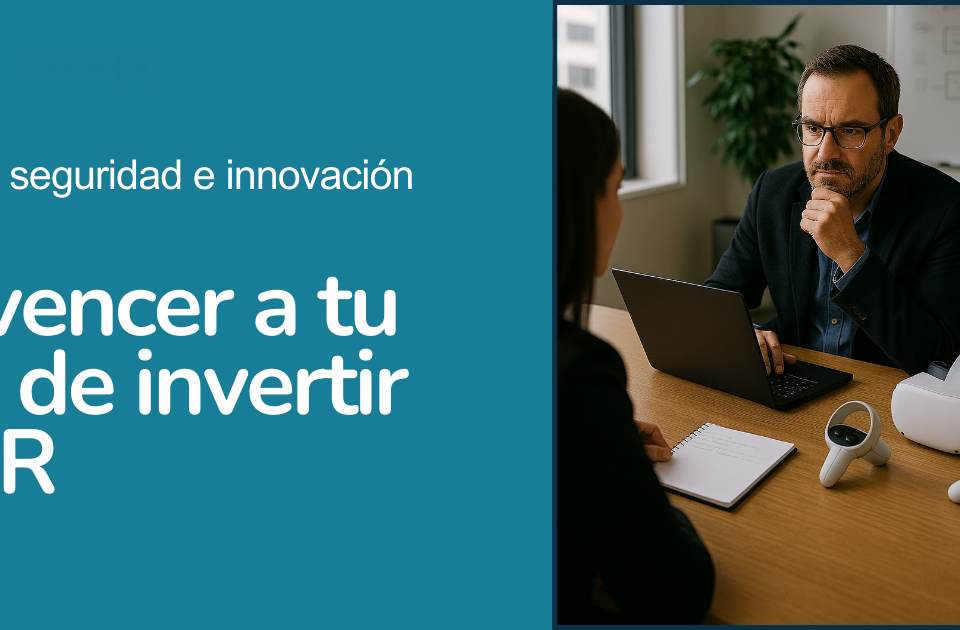 Directivos industriales analizando un proyecto de realidad virtual para formación, prototipado y marketing