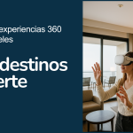 Vista panorámica de un hotel con experiencia virtual 360 para promoción turística