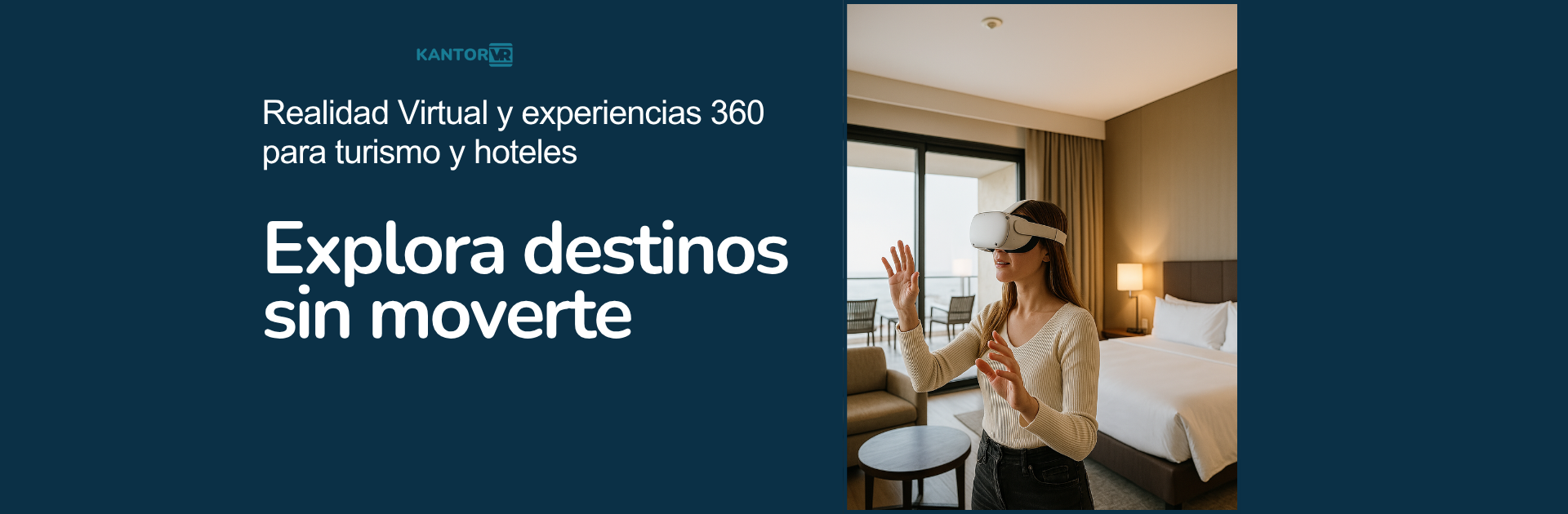 Vista panorámica de un hotel con experiencia virtual 360 para promoción turística